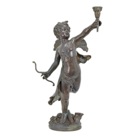 Bronzen Cupido Kaarsenhouder