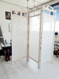 Kamer scherm | Room divider | New White | Hand made | 180 x 173 cm |  Schelpen op organza