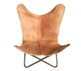 Leather Butterfly Chair Vintage Natural Brown