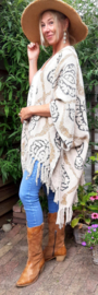 Poncho Bedrukt | Enkel stuk | Brigitte By Cick