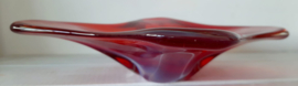 Vintage Murano Glazen Schaal | Mond geblazen | Rood