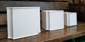 3 Delfts (room-) witte 4 kanten bloempotten | Vintage