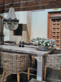 Stoere Super Robuuste eettafel voor de tuin of huis | 200 cm x 100 cm | 77 cm hoog = bovenkant blad