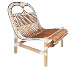Rattan Lounge Chair White Malagoon