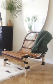 Rattan Lounge Chair Black Malagoon
