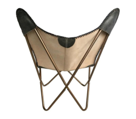 Leather Butterfly Chair Vintage Grey