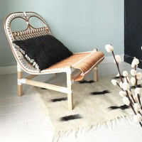 Rattan Lounge Chair White Malagoon