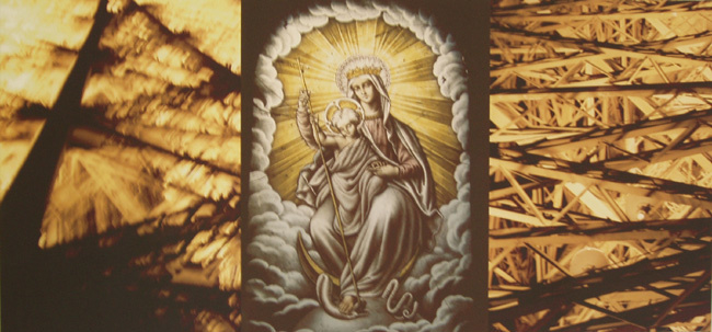 Moeder GODS  Maria | 3 -luik op doek  | 96 cm x 45 cm.