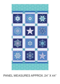 Winter Jewels 13566P-50 snowflake panel blue