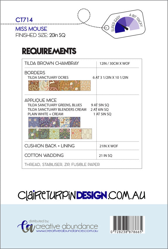 patroon "Miss Mouse cushion pattern"