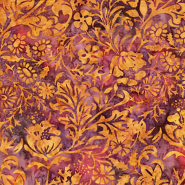 Island Batik 6/941 purple orange flowers
