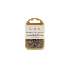 Bohin spelden nickel plated super fine 500 stuks