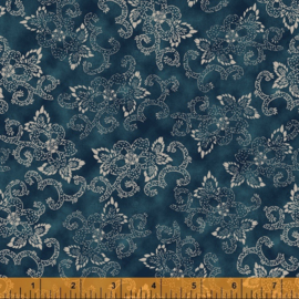 willow 52567-1 Flowers & Curves Indigo