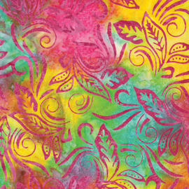 Batik 9622-99 banana leaf rainbow