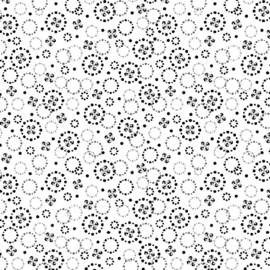 Midnight Rhapsody 14074-09 Ditzy dots white/gray