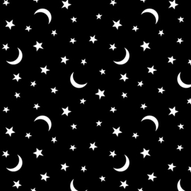 Black & Boo 14563G12 Little Stars & Moons Black