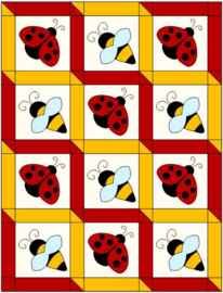 "lieveheersbeestjes " quilt 32×42 inch  (80x100cm)