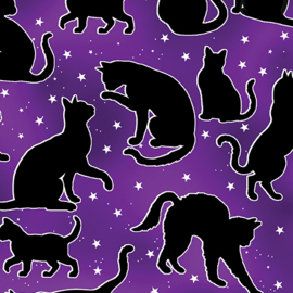 12545G66 Spooktacular Cats Purple