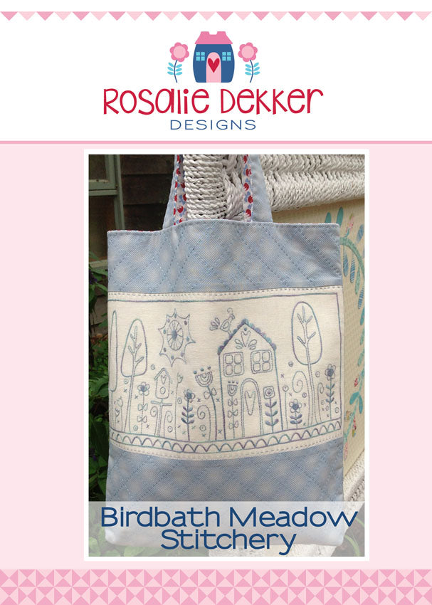 Birdbath Meadow stitchery(inclusief voorbedrukt linnen)