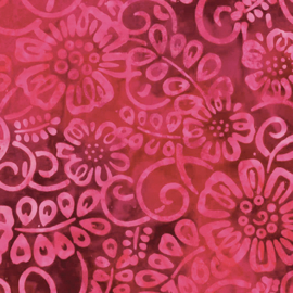 Batik 9620-24  flower patch raspberry