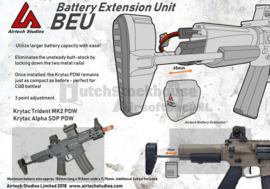 Airtech Studio's BEU Battery Extension Unit for Krytac Trident. Blk