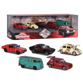 Set 5 Vintage Rusty metal cars - Size: 7,5cm