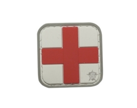 Tru Spec 5-Star Red Cross Morale Patch 30x30mm - White-Red