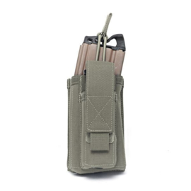 Warrior Elite Ops MOLLE Single Open 5.56mm Mag Pouch with 9mm D/S Pistol Mag (2 COLORS)