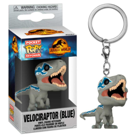 FUNKO Pocket POP Keychain Jurassic World 3 Velociraptor Blue