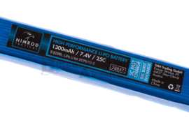 Nimrod Lipo 7.4V 1300mAh 25C Stock Tube Type T-Plug/Dean Connector