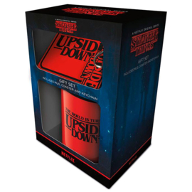 Stranger Things The World Is Turning Upside Down mug + keychain + coaster gift pack