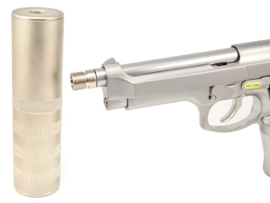 WE Pistol Silencer Adaptor - full stainless steel  -  short