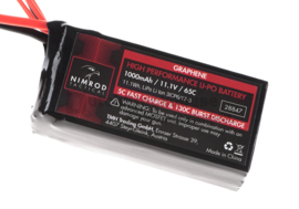 Nimrod Lipo 11.1 Volt /1000mAh 65C Graphene PEQ Type. Deans Connector