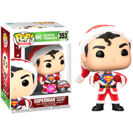 FUNKO Set POP figure & Tee DC Comics Superman Exclusive T-Shirt  POP figure Flocked Special Edition (353)