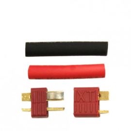 Deans-T Connector  (T-PLUG) Pair XT with Anti slip  heat shrink (DEAN Set)