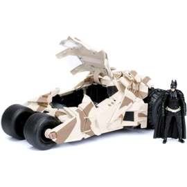 DC Comics The Dark Knight Batmobil metal car camouflage + figure set - Scale 1:24