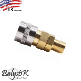 Balystik female Coupler /Adapter /Connector for regulator - 1/8 NPT male thread US - Gold / Silver