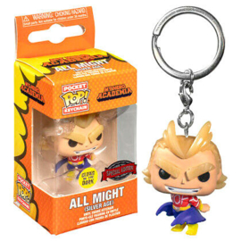 FUNKO Pocket POP Keychain My Hero Academia All Might Silver Age *Glows in the Dark* Exclusive