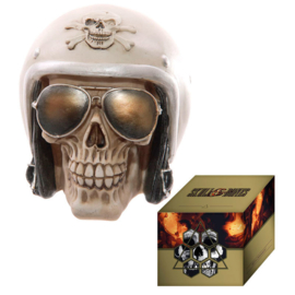 Gruesome Skull with Helmet and Sun Glasses figure