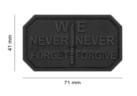 JTG Never Forget Never Forgive Rubber Patch (2 COLORS)