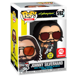 FUNKO POP figure Cyberpunk 2077 Johnny Silverhand with Gun - Exclusive - *Glows in the Dark* (592)