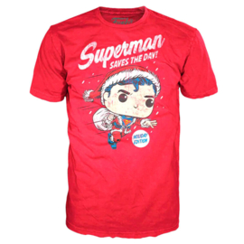 FUNKO Set POP figure & Tee DC Comics Superman Exclusive T-Shirt  POP figure Flocked Special Edition (353)