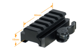 LEAPERS / UTG  QD Medium 5 Slots Profile Riser Mount. Blk