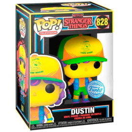 FUNKO POP figure Stranger Things Dustin in Beef Black Light - Exclusive (828)