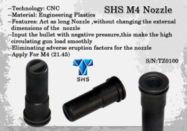 SHS POM Sealing polycarbonate nozzle for M4 - 21,45mm with bar