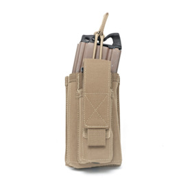 Warrior Elite Ops MOLLE Single Open 5.56mm Mag Pouch with 9mm D/S Pistol Mag (2 COLORS)