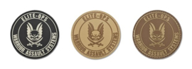 Warrior Logo Shield Round Rubber Patch (3 COLORS)
