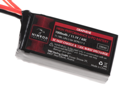 Nimrod Lipo 11.1 Volt /1000mAh 65C Graphene PEQ  type Battery. Tamiya Connector