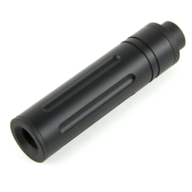 SLONG Airsoft Metal silencer 110 x 27mm with 11mm + 14 mm adapter (STRIPE)