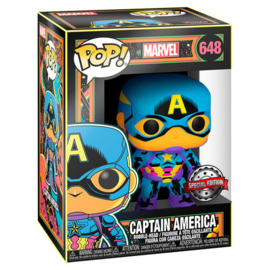 FUNKO POP figure Marvel Black Light Captain America (648)